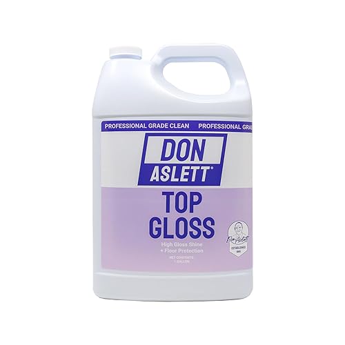 Don Aslett Top Gloss Floor Finish (1 Gallon) Long-Lasting High Gloss Shine | Slip-Resistant Protective Acrylic Finish | Restore Polish on Multi