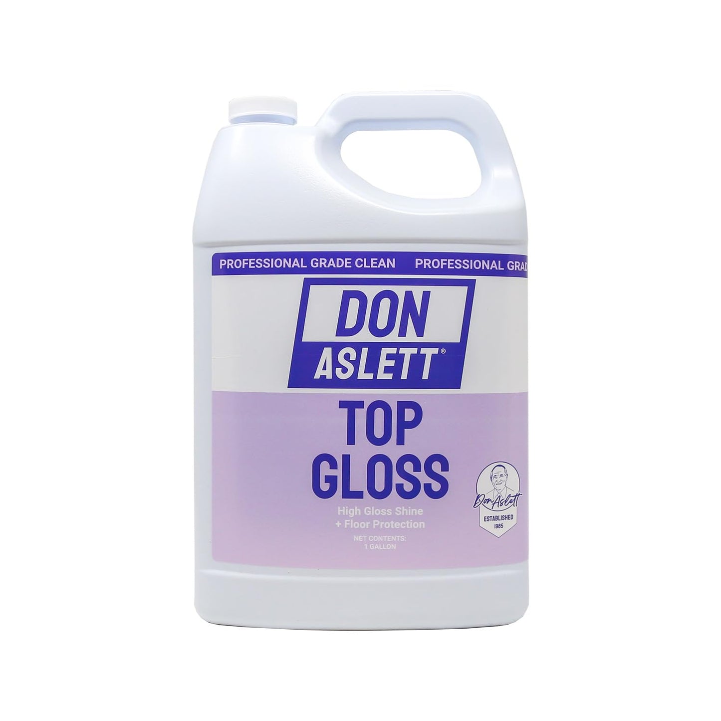 Don Aslett Top Gloss Floor Finish (1 Gallon) Long-Lasting High Gloss Shine | Slip-Resistant Protective Acrylic Finish | Restore Polish on Multi