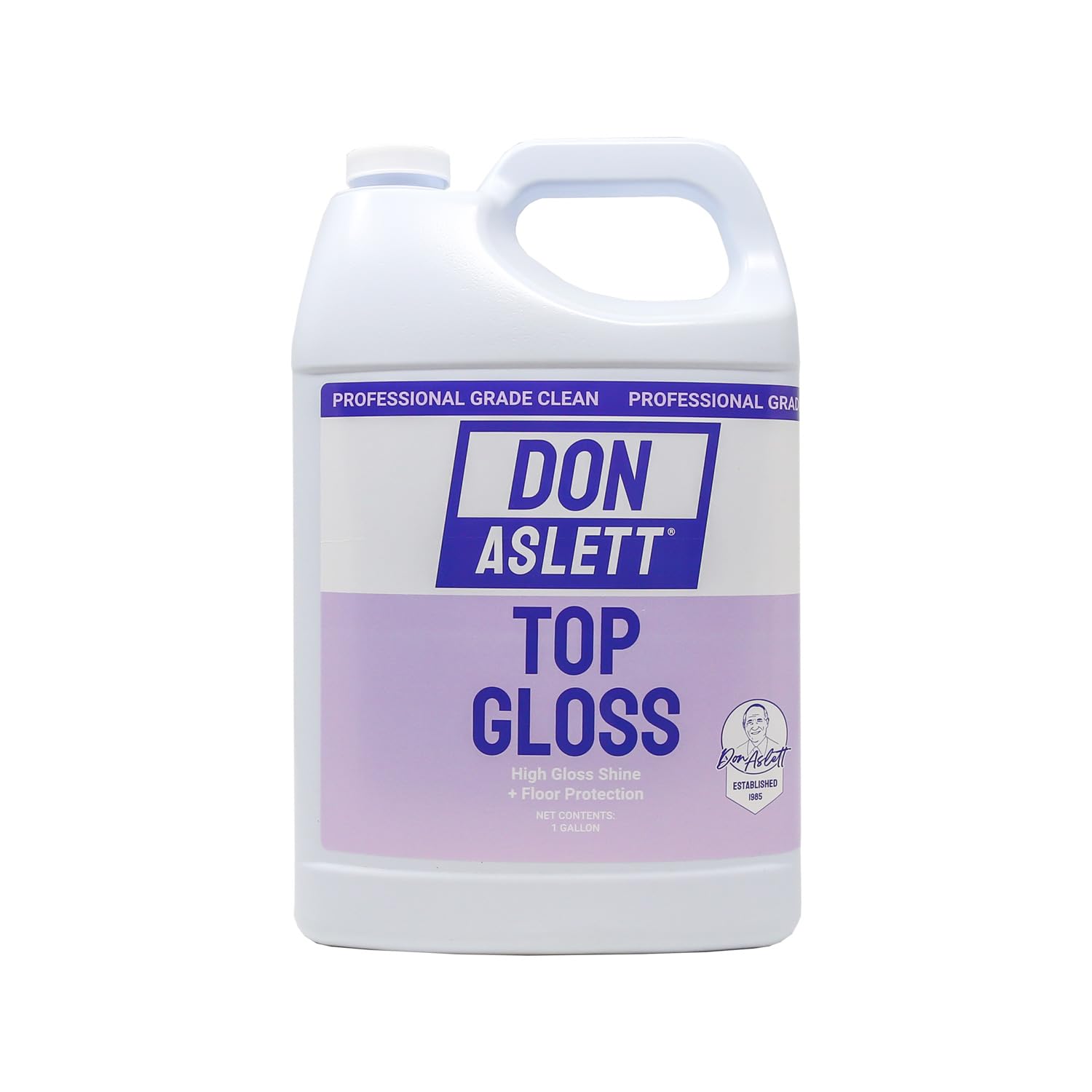 Don Aslett Top Gloss Floor Finish (1 Gallon) Long-Lasting High Gloss Shine | Slip-Resistant Protective Acrylic Finish | Restore Polish on Multi