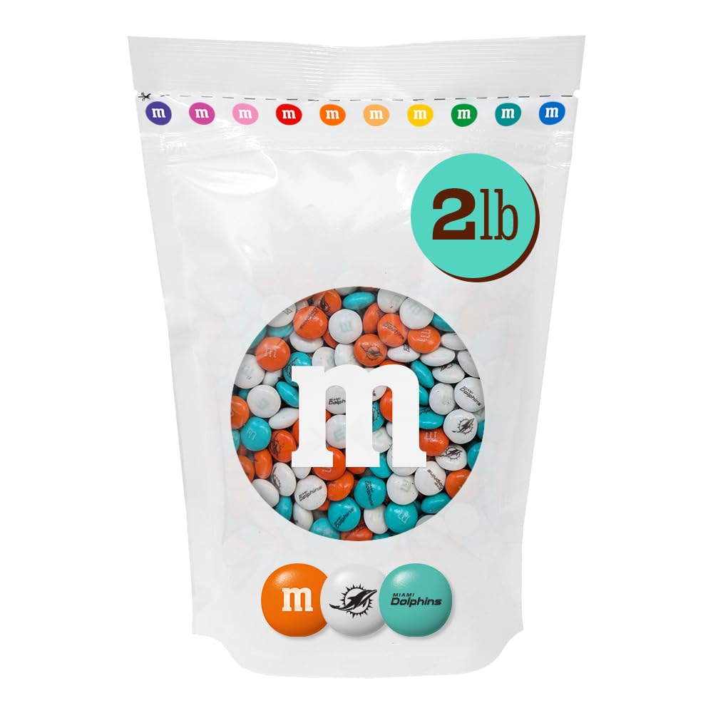 M&M'S NFL Miami Dolphins Milk Chocolate, 2 lb Bulk Bag