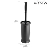 mDesign Toilet Bowl Brush and Holder - Covered Bathroom Toilet Brush - Standing Toilet Bowl Scrubber in Modern Holder - Compact, Space Saving, Deep