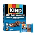 KIND Soft Baked Squares, Chocolate Almond Flour Brownie, Gluten Free, Healthy Snack Bars, 5g Protein, 6 Count