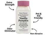 Roses Natural Vanilla Pumpkin Carpet Deodorizer Powder - Pet Odor Eliminator Carpet Freshener, Rugs & Upholstery, Natural Baking Soda Carpet Powder