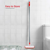 Floor Scrub Brush with Long Handle, Scrubbing Brush Squeegee Broom for Cleaning, 2 in1 Stiff Bristle Shower Scrubber Floor Squeegee for Pool Wall