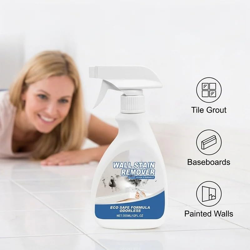Effective Wall Stain Remover Spray, Powerful Dirt Scuff Cleaner, Odorless Quick Cleaning, Multi-Surface Protective Stain Remover Dirt, Dust and Stain