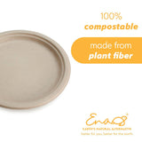 100% Compostable Disposable Paper Plates Bulk [7" 240 Pack], Bamboo Plates, Eco Friendly, Biodegradable, Sturdy Small Dessert Party Plates