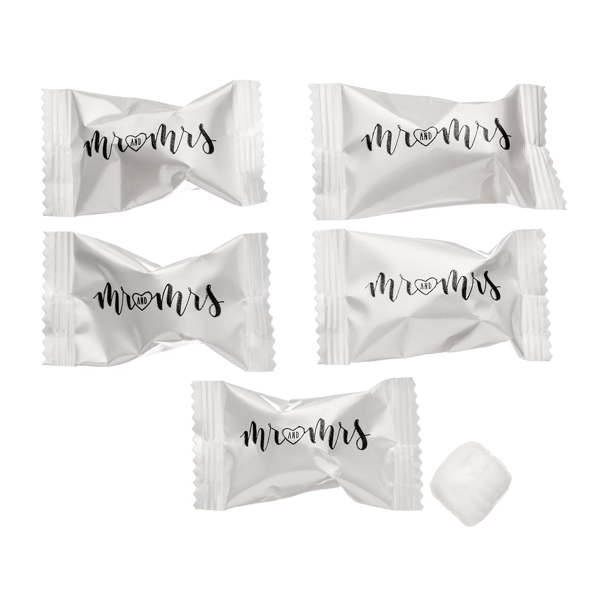 Candy Envy - Modern Mr. and Mrs. Buttermints - 13 oz. Bag - Approximately 100 Individually Wrapped Mints - Wedding Favors
