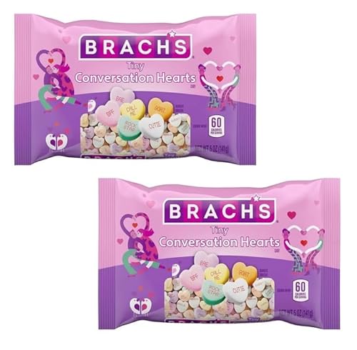 Brach's Tiny Conversation Hearts - 5 oz Bags - Pack of 2 - Classic Valentine's Day Candy That Generations Have Loved