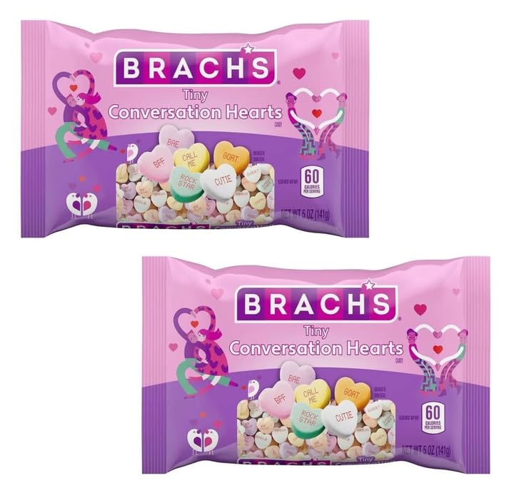 Brach's Tiny Conversation Hearts - 5 oz Bags - Pack of 2 - Classic Valentine's Day Candy That Generations Have Loved