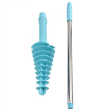 Flexible Toilet Plunger and Clog Remover for Siphon Toilets, Heavy Duty Bathroom Plunger with ABS Handle, Stainless Steel Pipe, TPR Elastic Head