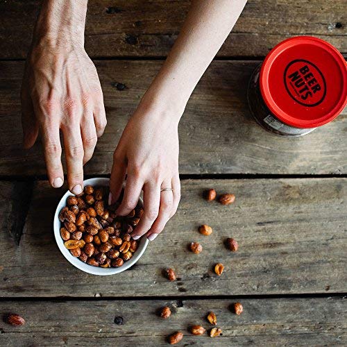 BEER NUTS Original Peanuts - Travel Size Sweet & Salty Bar Nuts - Gluten Free, Kosher, Low Sodium Peanut Snacks Made In The USA - 12oz Resealable Can