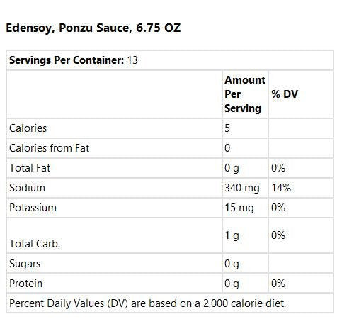 EDEN FOODS SAUCE PONZU, 6.75 OZ12