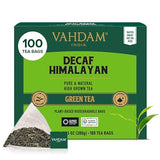 VAHDAM, Decaf Himalayan Green Tea Bags (100 Pyramid Tea Bags) Caffeine Free, Gluten Free | High Grown Decaf Green Tea | Resealable Ziplock Pouch |
