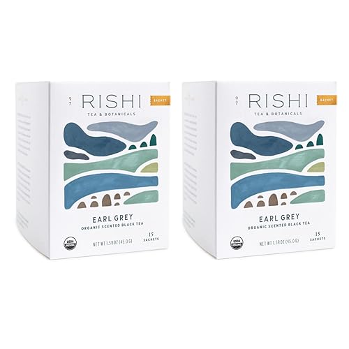 Rishi Tea Earl Grey Herbal Tea | Immune Support, USDA Certified Organic, Fair Trade Black Tea, Antioxidants, Caffeinated, Citrus Flavors for Taste |