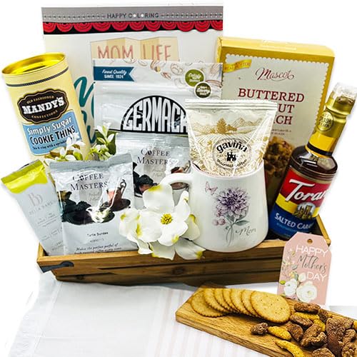 Mother's Day Pick Me Up Gift Basket, Premium Snacks and Coffee Assortment