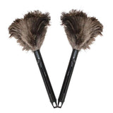 Retractable Feather Duster 8-14 in Adjustable - Natural Ostrich Feather Duster for Cleaning Ceiling Fans, Blinds, Plantation Shutters, Walls