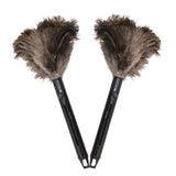 Retractable Feather Duster 8-14 in Adjustable - Natural Ostrich Feather Duster for Cleaning Ceiling Fans, Blinds, Plantation Shutters, Walls