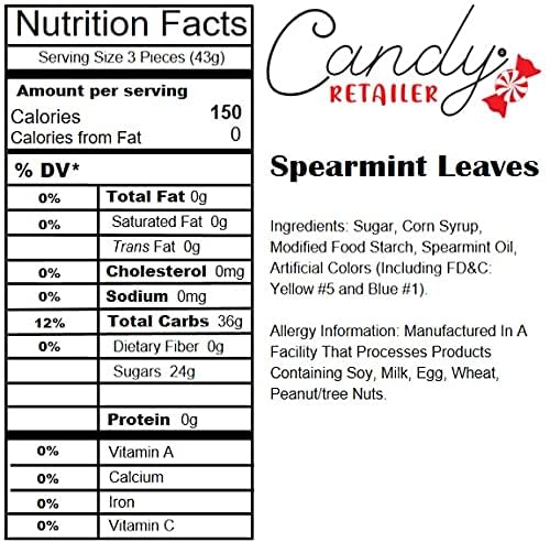 Candy Retailer Spearmint Leaves Candy (1 Pound)