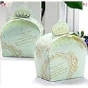 Krismile 50Pcs Royal crown design sweet candy Chocolate cookies box, Wedding Favor gift boxes for cakes Party decor (Green)