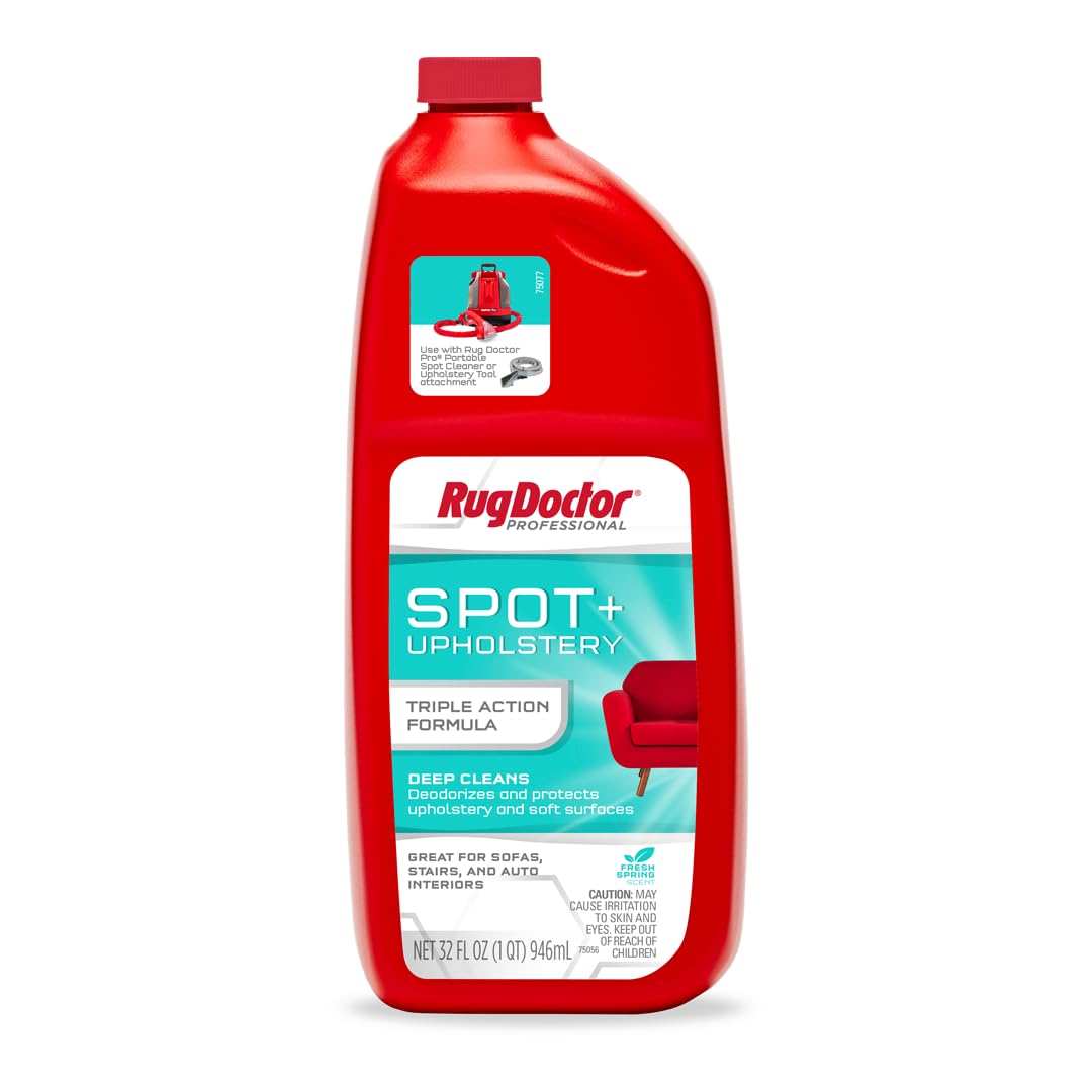 Rug Doctor Spot + Upholstery Cleaner; Triple Action Concentrated Formula 32 oz., Oxy Cleaning Power, Deep Cleans, Deodorizes and Protects Upholstery