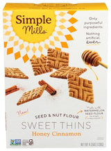 Simple Mills Honey Cinnamon Seed & Nut Flour Sweet Thins, Paleo Friendly & Delicious Sweet Thin Cookies, Good for Snacks, Nutrient Dense, 4.25oz, Pack