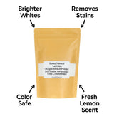 Lemon Sodium Percarbonate, 16 oz. Pure Oxygen Bleach Powder, Ultra Concentrated Whitener, Chlorine Free, Powerful Bleach Alternative, Color Safe