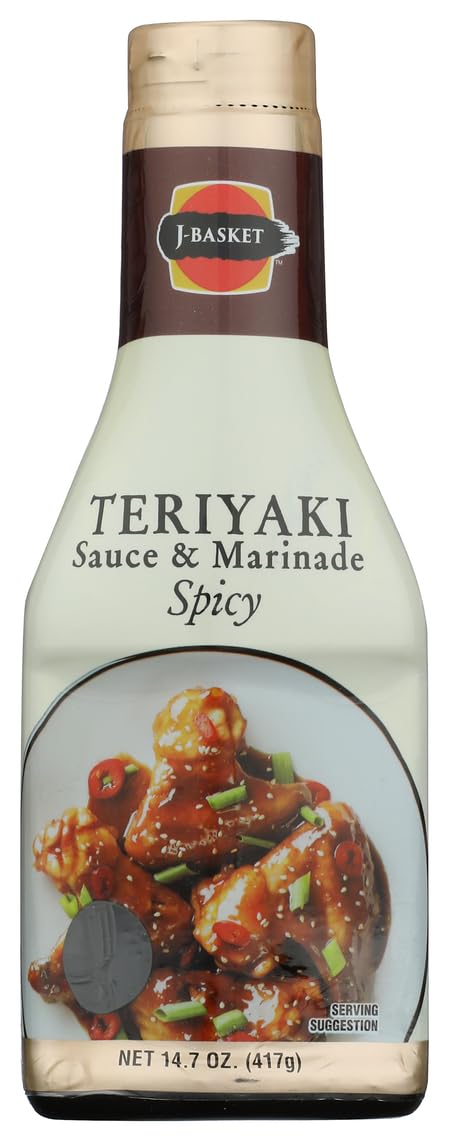 J-BASKET Teriyaki Marinade & Sauce - Spicy, 14.7-Ounce Bottle