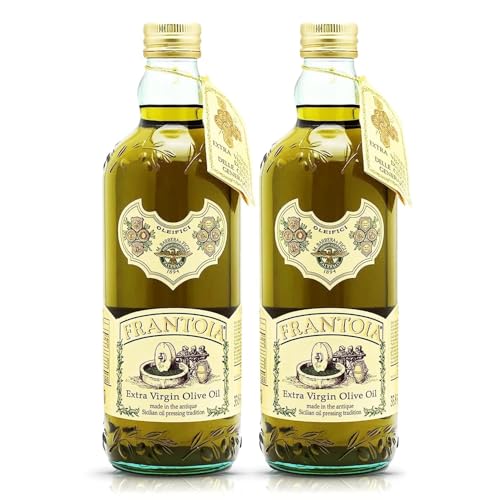 Frantoia Extra Virgin Olive Oil, 33.8 fl oz (1 Liter) - Award-Winning Sicilian EVOO Made from Biancolilla, Nocellara del Belice & Cerasuola Olives