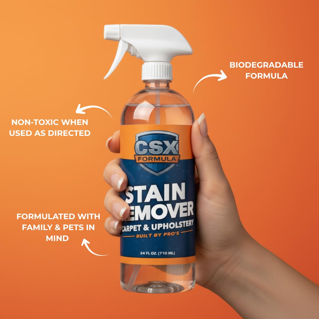 CSX Formula Stain Remover, Carpet Cleaner, 128 oz, Liquid, Citrus Fresh Scent, Biodegradable, Bleach Free
