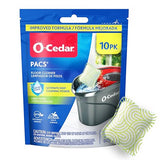 O-Cedar PACS Hard Floor Cleaner, Crisp Citrus Scent 10 Count (1-Pack) | Made with Naturally-Derived Ingredients | Safe to Use on All Hard Floors |