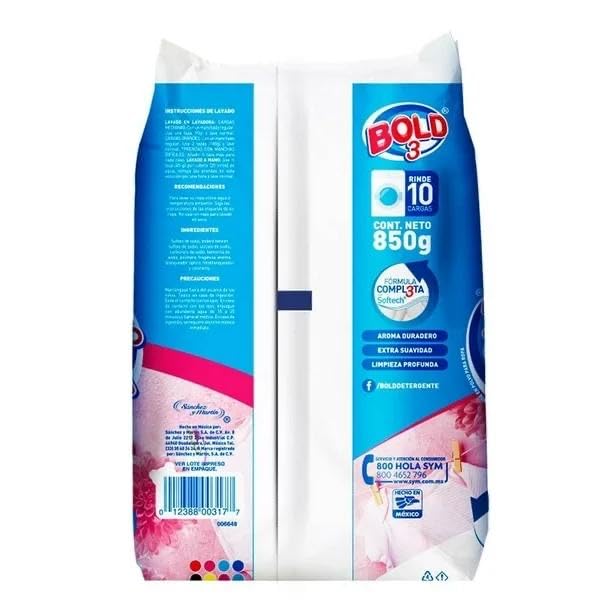 Bold 3 Powder Laundry Detergent, 850g, 3 Pack