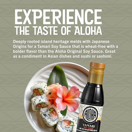 Aloha Shoyu - Tamari Soy Sauce - Darker, Umami-Forward Flavor - Made in Hawaii - 12 oz. Bottle