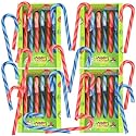 Sweetzo - Sour Christmas Candy Canes, Black Cherry and Blue Raspberry Flavored Treats, Holiday Party Favors, 2.64 Ounces Each (Pack of 4)