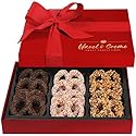 Chocolate Pretzel Gift Basket - Dark Chocolate Covered Pretzels in Elegant Gift Box - Gourmet Kosher Gift for Him or Her, Birthdays, Anniversaries