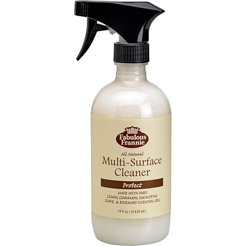 Fabulous Frannie All Natural Ingredients No Synthetics Protect Multi-Surface Cleaner made with Pure Essential Oils Clove, Lemon, Cinnamon, Eucalyptus