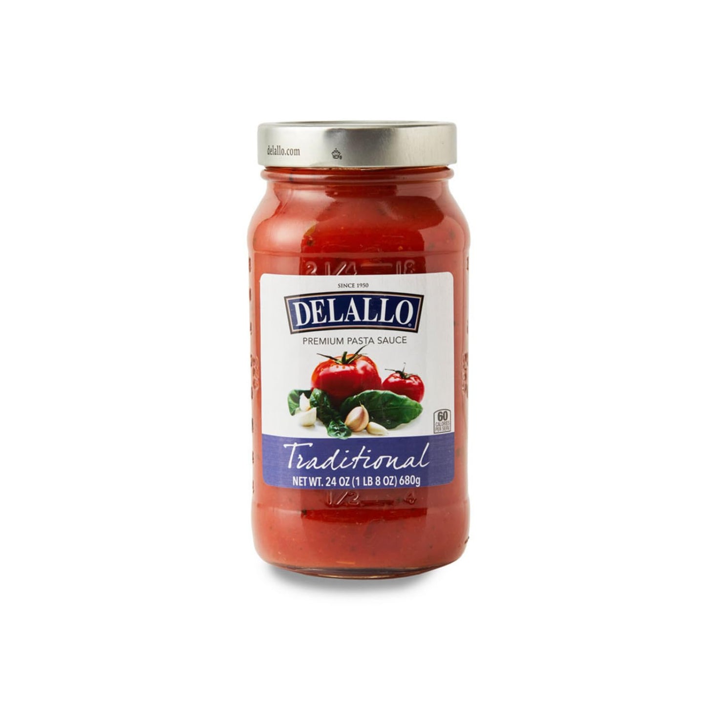 DeLallo Traditional Spaghetti Sauce, Made with Roma Tomatoes, Homestyle Pasta Sauce Recipe, Non-GMO, Gluten Free, Rich Vibrant Flavor, 24 oz Jar (6