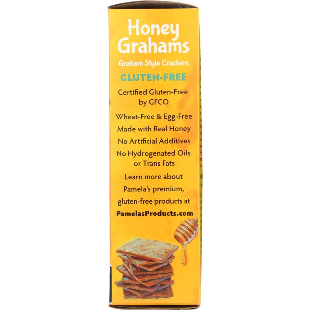 Pamela’s Gluten Free Graham Style Crackers for Snacking, S’mores and Dessert Pie Crust Recipes, Honey Grahams, 7.5 Ounce (Pack of 2)