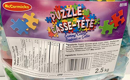 McCormicks Puzzle Piece Gummy Candies - 2.5kg/5.5 lb. Bag - Perfect for Puzzle Lovers! {Imported from Canada}
