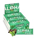 ALOHA Organic Plant Based Protein Bars, Chocolate Mint, 1.98 Oz (Pack of 12)