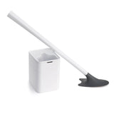 Broombi Sani-Flex Toilet Brush Squeegee and drip-Less Holder Set with a Patented Silicone Bristle-Free Head - no Mess, no clinging gunk or Poo, Super