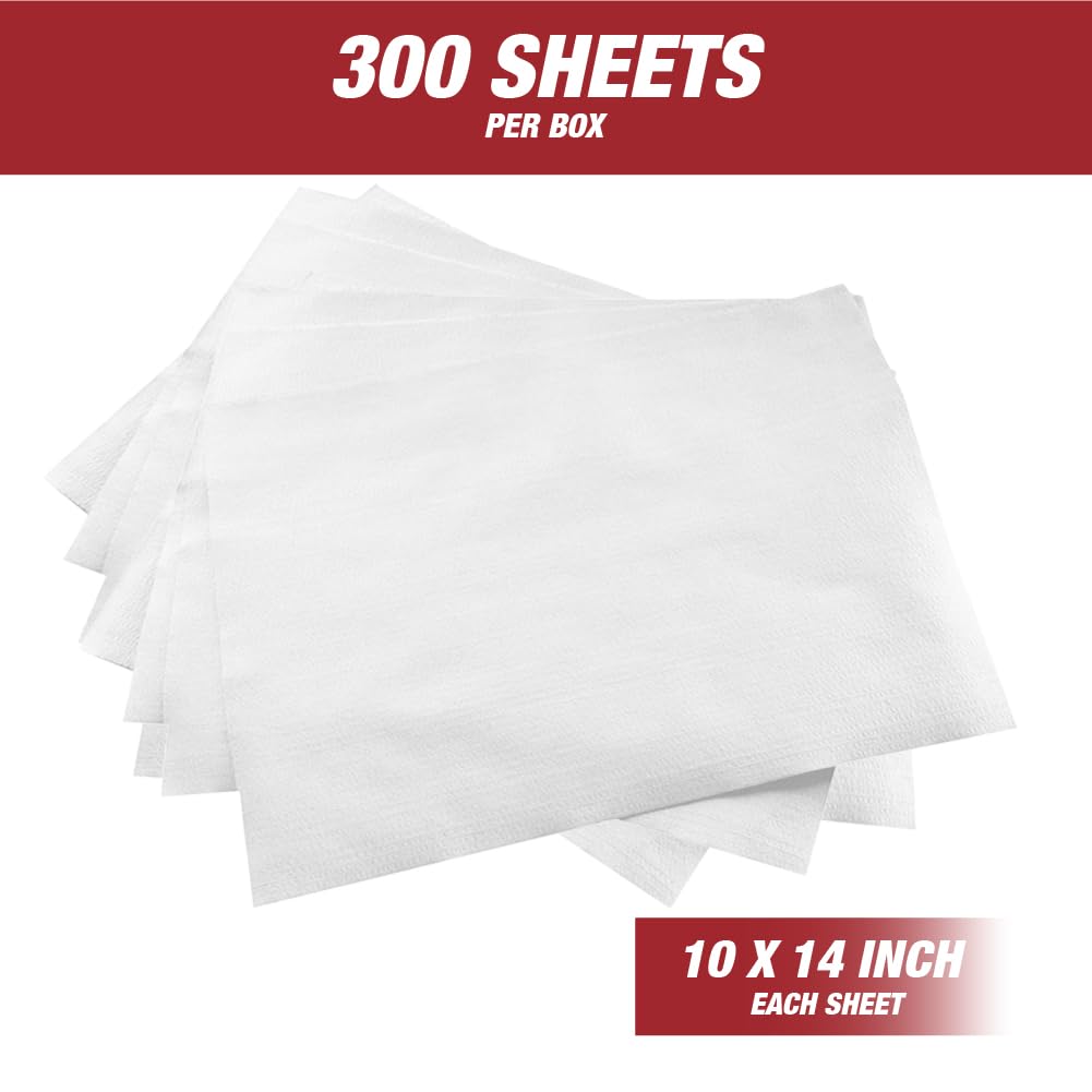 Prep Wipe white Lint Free Cleaning Towels Pack of 300 Sheets, 10" x 14" - Multi-purpose, Reusable, Perforated, Industrial Grade Perforated Sheets