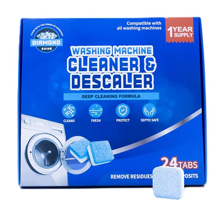 Diamond Shine Appliance Cleaner Bundle - 24 Tabs Each - Dishwasher Tablet, Garbage Disposer & Washing Machine Descaler - Septic Safe, Deodorizes