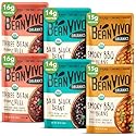 BeanVIVO - Variety 6 Pack (10 oz each) - Organic Baja Black Beans, Three Bean Vegan Chili, BBQ Pinto Beans - Seasoned & Ready to Eat, Plant Protein