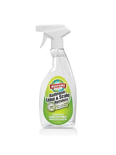 Restore Naturals Bathroom Lime and Scale Remover - 22 oz. - Bath Tub Cleaner | Hard Water Stain Remover | Soap Scum Remover for Shower | Bath room