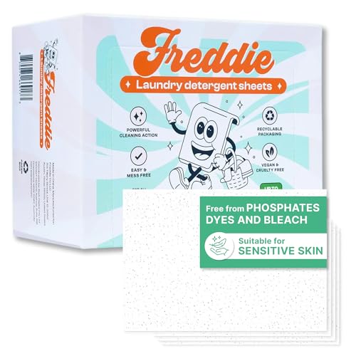 Freddie Laundry Detergent Sheets - Recyclable Packaging - No Mess Strips (Value Box (180 Loads), Frosty Mountain)