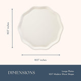 Bonjour Fte French Crme Compostable Dinner Plates | Sturdy Disposable Plates for Baby & Bridal Showers | Premium 10.5" Large Size, Pack of 8 |