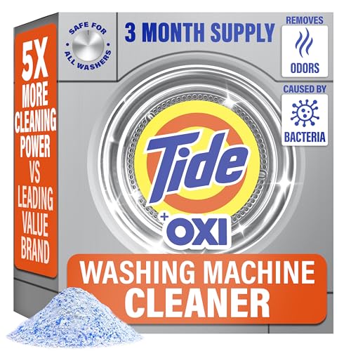 Washing Machine Cleaner by Tide, Washer Machine Cleaner with Oxi for Front and Top Loader Washer Machines, Deep Cleaning Odor Eliminator, 3 Month