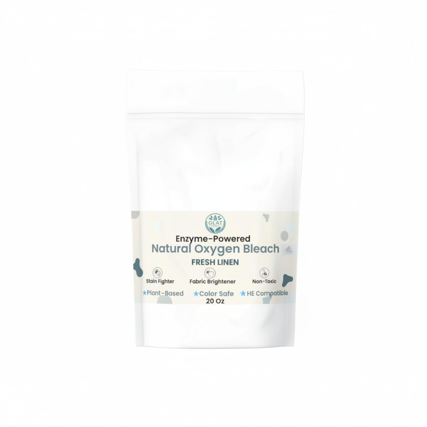 GLAT Group Enzyme-Powered Natural Oxygen Bleach (Powder) - Fresh Linen | Chlorine-Free Stain Remover & Laundry Whitener | Safe for Colors, Septic