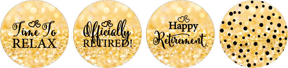 Darling Souvenir 190 Pcs New Beginnings Glitter Gold Chocolate Drop Stickers - Mini Candy Wrappers for Retirement Party, Office Send-Off, and Career