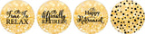 Darling Souvenir 190 Pcs New Beginnings Glitter Gold Chocolate Drop Stickers - Mini Candy Wrappers for Retirement Party, Office Send-Off, and Career